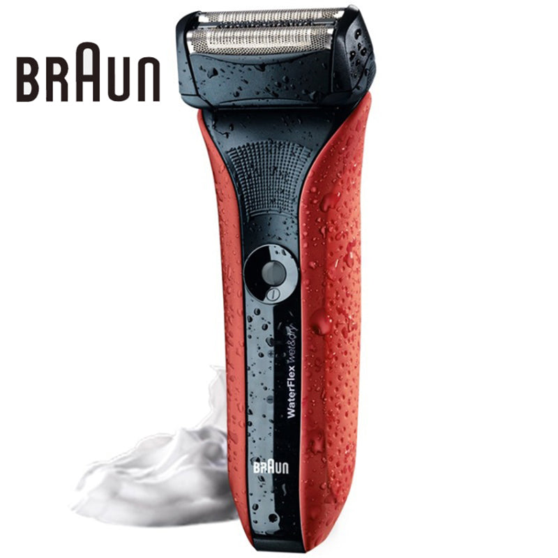 Braun Electric Shaving Razors Waterflex Wet&dry Wf2s Red High Quality Rechargeable Shavers Fully Washable Safety Razors
